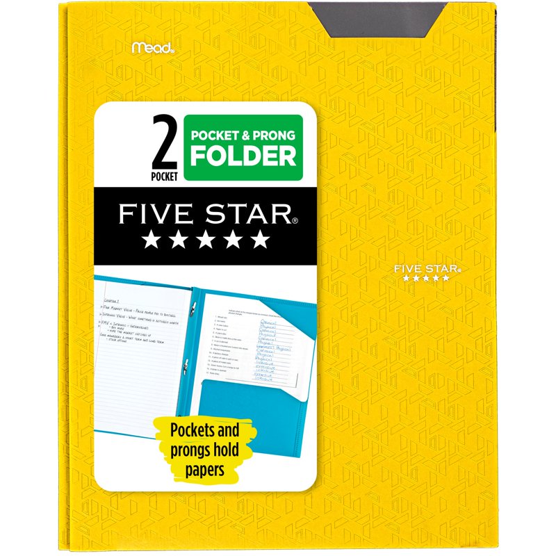 Stay-Put Plastic and Prong Folder for School, Water-Resistant Organizer