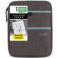 1 Inch Zipper Binder with Internal Pockets and Dividers - Gray/Teal
