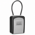 Portable 4-Digit Combination Key Lock Box with Removable Cable, Wall Mount & Hanging Options
