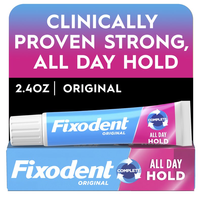 Denture Adhesive Cream All-Day Hold for Full & Partial Dentures 2.4 oz