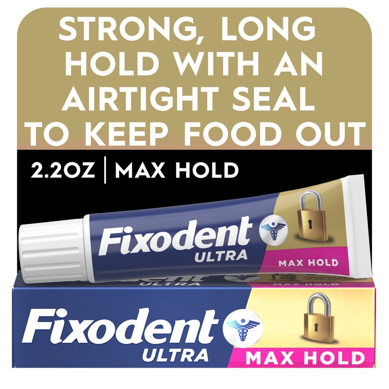Denture Adhesive Cream Ultra Max Hold Secure 2.2 oz - Strong All-Day Fix