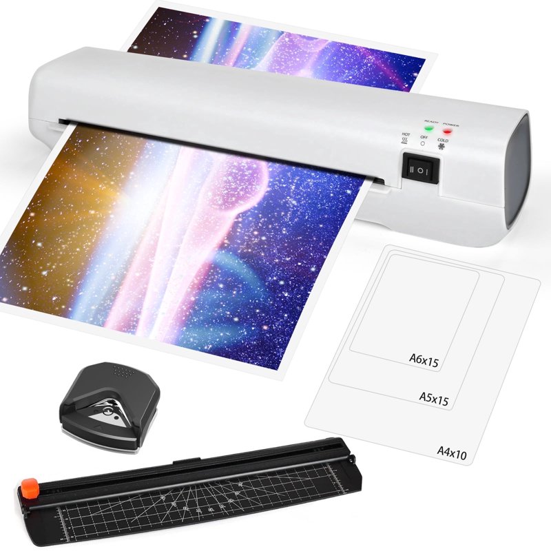 9-In-1 Thermal Laminator Machine Set for A4 Documents with Pouches & Accessories