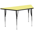 Adjustable Height Trapezoid Activity Table 29x57 Inches - Scratch & Stain Resistant Laminate