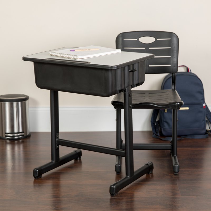 Adjustable Student Desk and Chair Set with Book Box - Classroom Furniture