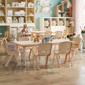 Kids Activity Table Set with 6 Plastic Chairs - Height Adjustable Classroom Furniture