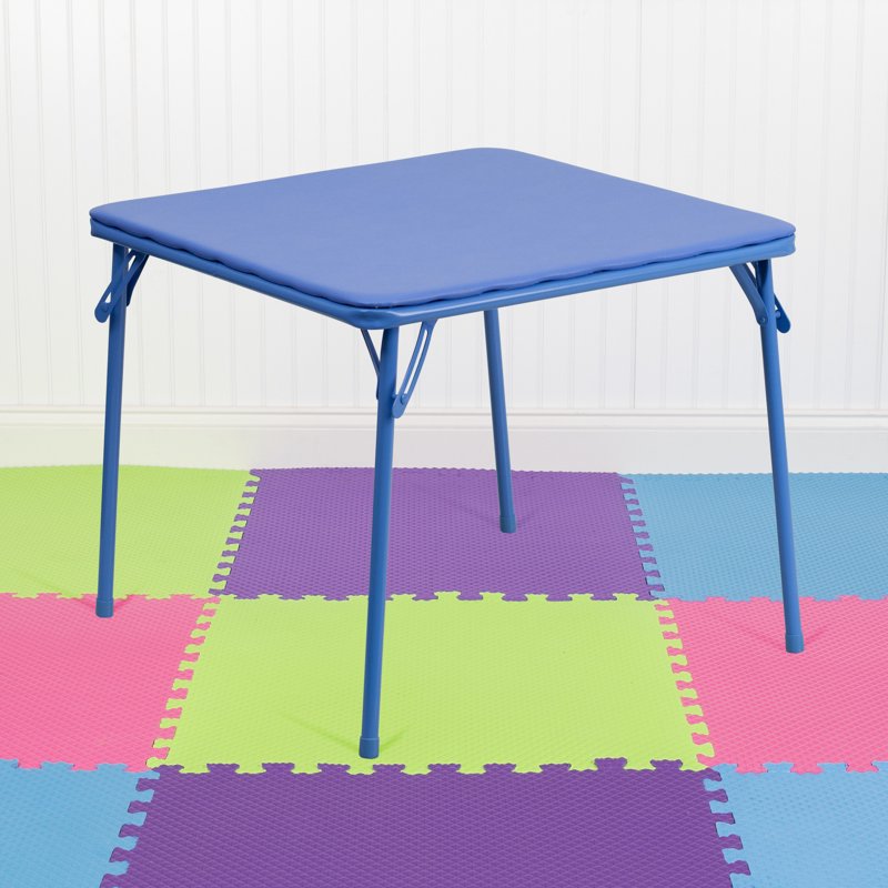 Kids Blue Folding Table - Multipurpose Toddler Play & Dining Table