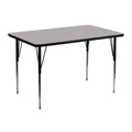 Rectangular Activity Table with Adjustable Legs - 30x48 Inches, Scratch & Warp Resistant Top