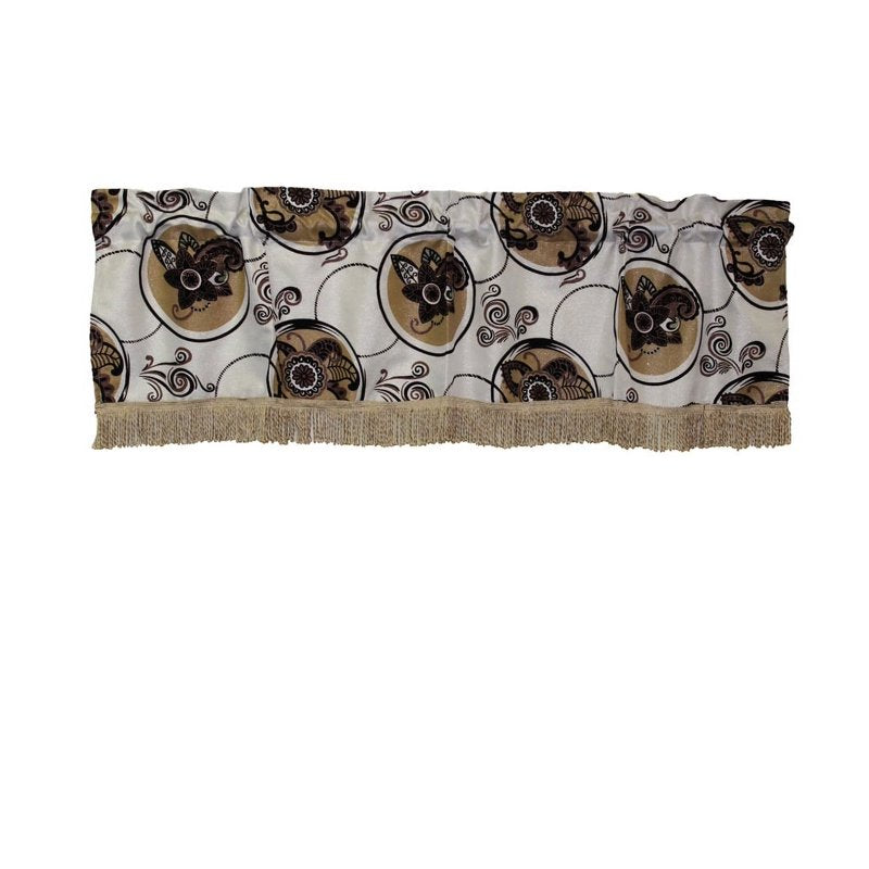Luxurious Vintage 60-Inch Window Valance with Fringe and Tivoli Fabric