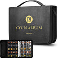 Black Coin Collection Album with 260 Pockets - Durable Display & Storage Book