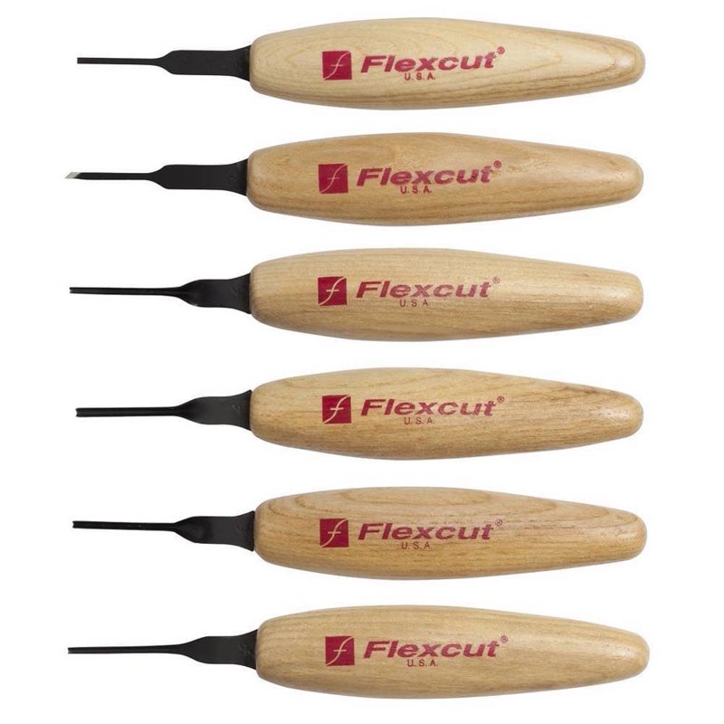 6-Piece Micro Wood Carving Tool Set - Fine Detail Chisels & V-tools
