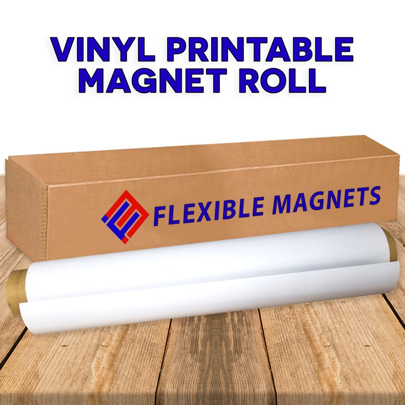 Heavy Duty Vinyl Magnet Sheeting Roll - 2x5 ft, 15 Mil, Printable, Weather-Resistant