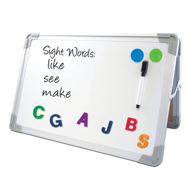 Magnetic Desktop Easel Set - Double-Sided Dry Erase Surface, 18x12 Inches