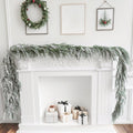 Flocked Snow Pine Needle Garland - 71 Inch Frosted Artificial Xmas Decor