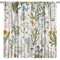 Botanical Floral Curtain Set - Decorative Window Drapes for Bedroom & Living Room
