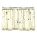 Floral and Insect Pattern Kitchen Curtain Tier Set - Light Filtering UV Protection