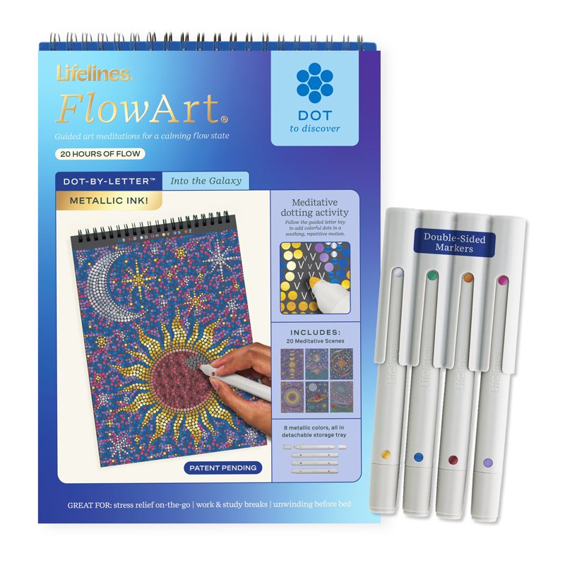 Metallic Galaxy Dot-by-Letter Art Kit | Guided Meditation & Shimmering Scenes