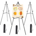 Portable Black Metal Easel Stand for Sign, Poster & Art Display — 3 Pack, Foldable, Adjustable, 66 Inch