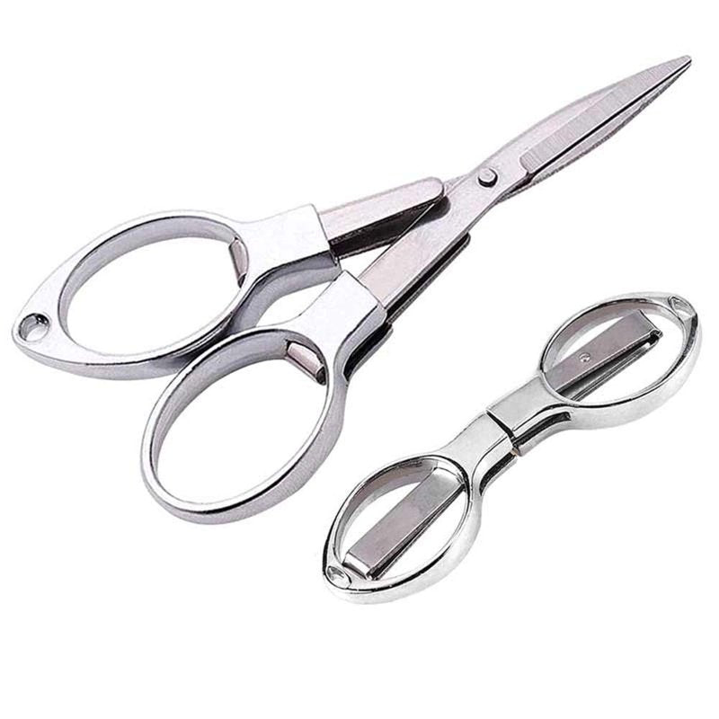 Portable Folding Travel Scissors - Small Stainless Steel Craft & Shredder