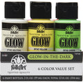 Glow-in-the-Dark Acrylic Paint Set - Matte Finish, 6 Colors, 12 fl oz