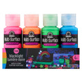 Neon Multi-Surface Acrylic Craft Paint Set - Vibrant Glow, 4 Pack