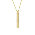 Inspirational Quote Necklace for Women - Gold or Silver Stainless Steel Bar Pendant with Gift Box