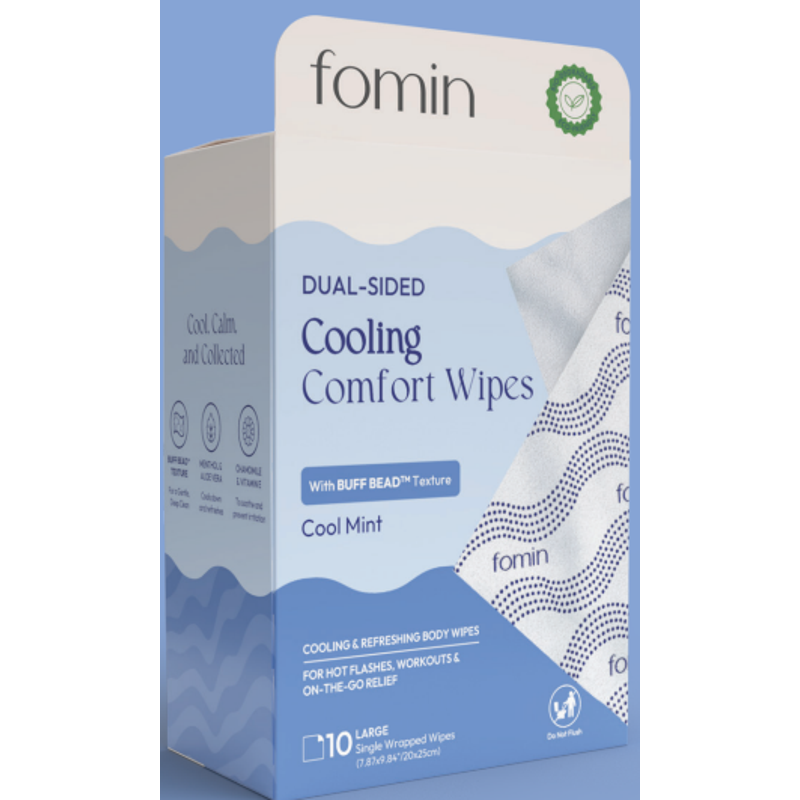 Cooling Feminine Hygiene Wipes - Refreshing Body Wipes for Hot Flashes & On-the-Go, 10 Count
