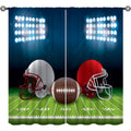 Football Curtain with American Football Field Design - Window Treatments for Boys' Bedroom & Living Room Decor