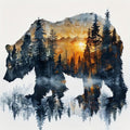 Diamond Art Kit for Adults Forest Bear 13.78x13.78in DIY 5D Round Full Drill Crafts