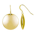 Sterling Silver Disc Dangle Earrings with 18K Gold Plating - Stylish Jewelry for Women
