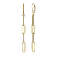 18K Gold Over Sterling Silver Paperclip Earrings with Leverback Closure