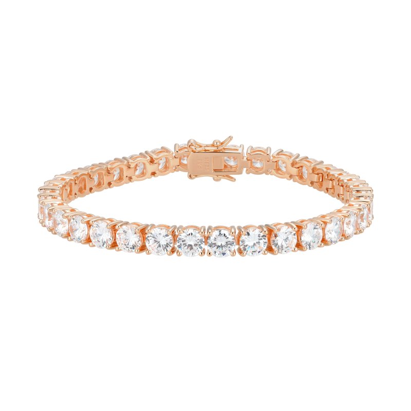 Cubic Zirconia Tennis Bracelet 14K Rose Gold Over Sterling Silver, 7.25 Inch