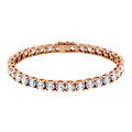 Sterling Silver Cubic Zirconia Tennis Bracelet in 14K Rose Gold - 8 Inch