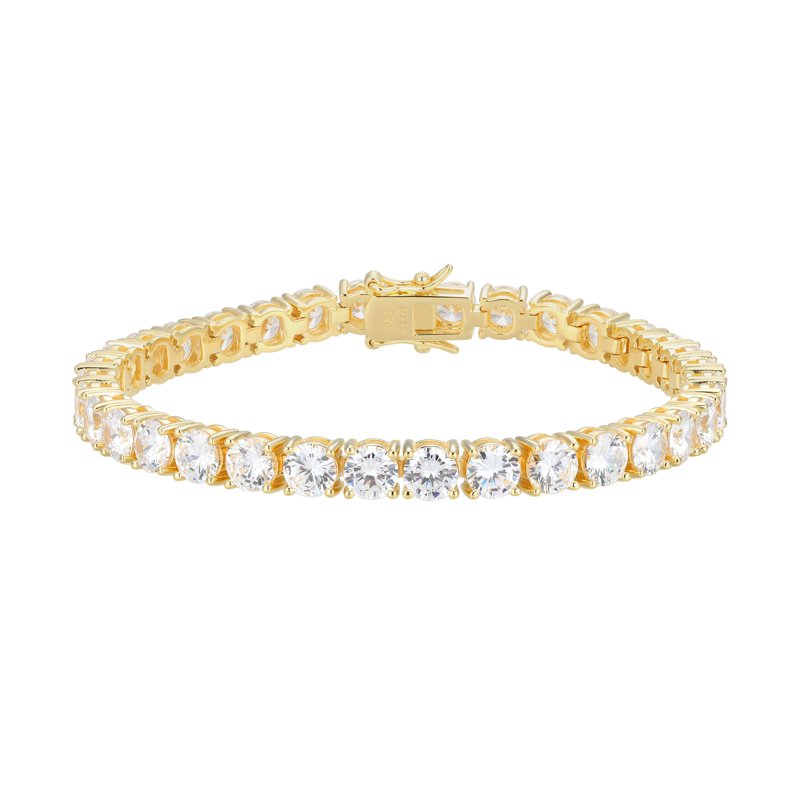 Sterling Silver 18k Gold Plated Cubic Zirconia Tennis Bracelet - All Colors
