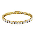 Sterling Silver Cubic Zirconia Tennis Bracelet in 18K Gold Plated 8 Inch