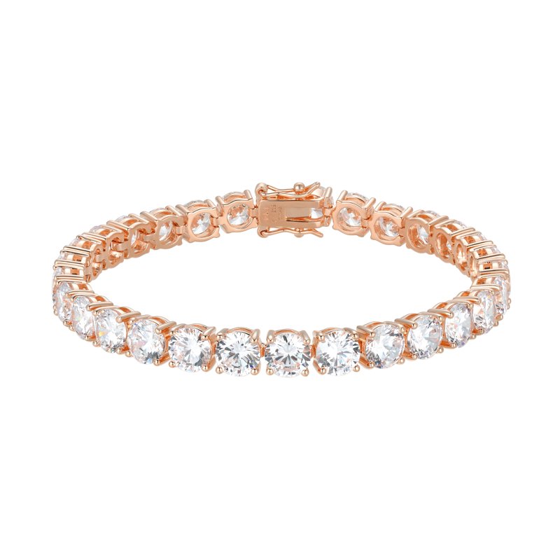 Cubic Zirconia Tennis Bracelet in 14K Rose Gold Over Sterling Silver 7.25in