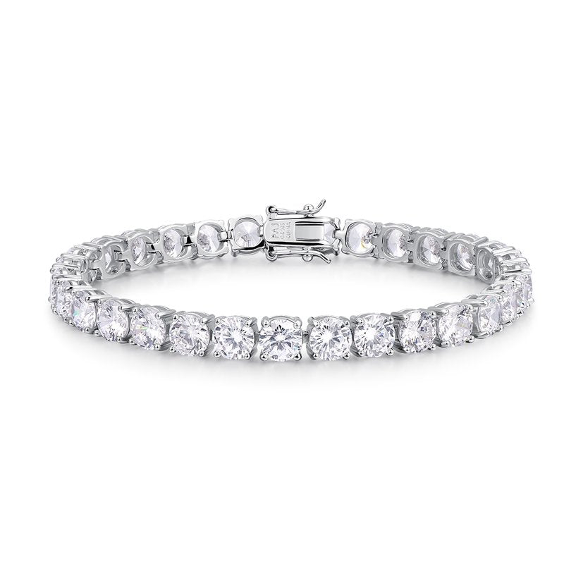 Sterling Silver Cubic Zirconia Tennis Bracelet - 7.25 Inch, Multiple Colors