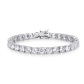 Sterling Silver Cubic Zirconia Tennis Bracelet - 7.25 Inch, Multiple Colors