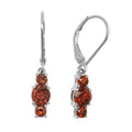 Genuine Garnet Leverback Earrings in Sterling Silver - February Birthstone Jewelry
