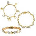 Forever Facets 3-Piece Diamond Accent Gold Bracelets Set for Women