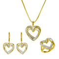 Forever Facets Diamond Accent 3-Piece Gold Jewelry Set for Women - Earrings, Pendant & Ring