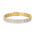 Forever Facets Diamond Accent 4-Row Gold Plated Bracelet for Women