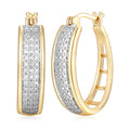 Diamond Accent Hoop Earrings in 18k Gold Over Bronze for Women