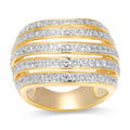 Forever Facets Diamond Accent Bombe Swirl Ring - Two-Tone Rhodium Over Bronze, Size 6