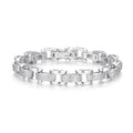 Diamond Accent Chunky Link Bracelet in Rhodium over Bronze - Elegant Jewelry for Women