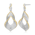 Forever Facets Diamond Accent Drop Earrings in Two-Tone Rhodium and Gold