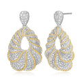 Forever Facets Diamond Accent Drop Earrings in Two-Tone Gold and Rhodium