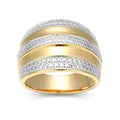Forever Facets Diamond Accent Linear Band Ring Two-Tone Rhodium Over Bronze