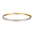 Diamond Accent Stackable Bangle Bracelet in 18K Gold & Silver for Women