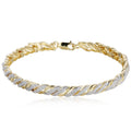 Diamond Accent Swirl Bracelet in 18K Gold over Sterling Silver - Women's Jewelry