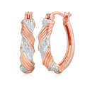 Diamond Accent Hoop Earrings in 14k Rose Gold, Silver & Yellow Gold